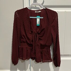 Clear out  sale - LUSH Maroon Blouse NWT